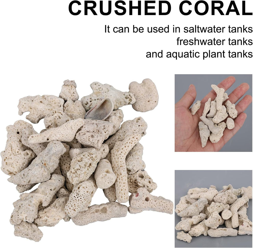 Crushed Coral Filter for Aquarium & Fish Tank, Reusable Aquarium Crushed Coral Freshwater Biological Filter Media Bag to Raise pH for Pond Saltwater & Freshwater Tank