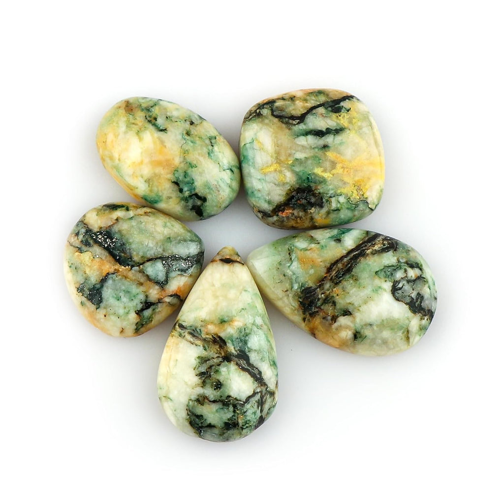 CRYSTALIS 5pcs Natural Dolomite Loose Gemstone Wholesale Bulk Cabochons Jewelry Making Supply, Chakra Healing Polished Stones, Wire Wrapping, DIY, Gem Collection, Mix-Shape