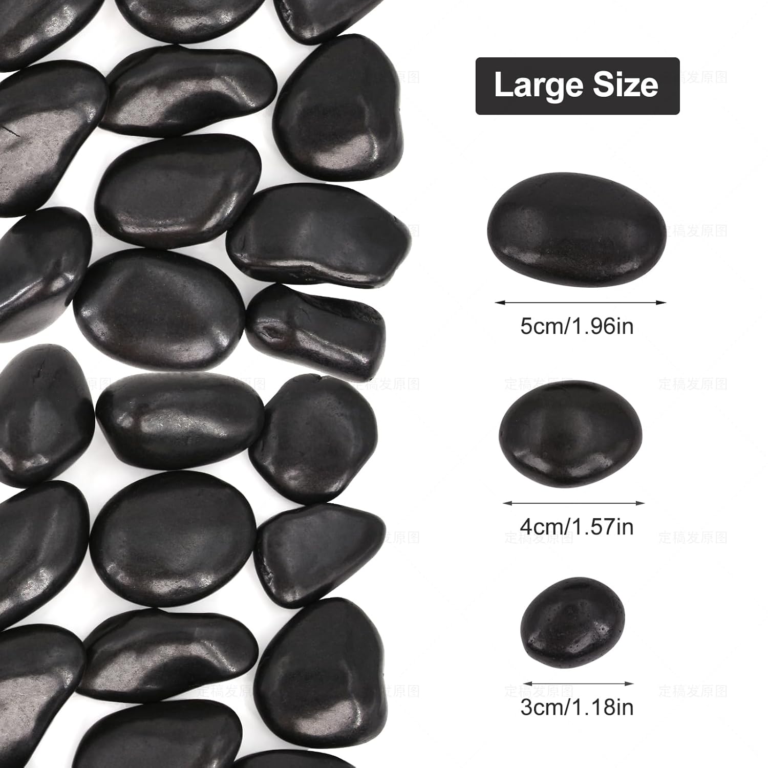 10Ib Black River Rocks for Landscaping-Polished Pebbles for Plants-Garden Decorative Stones-1-2 Large Plant Rocks,Ideal for Aquarium, Home Decor