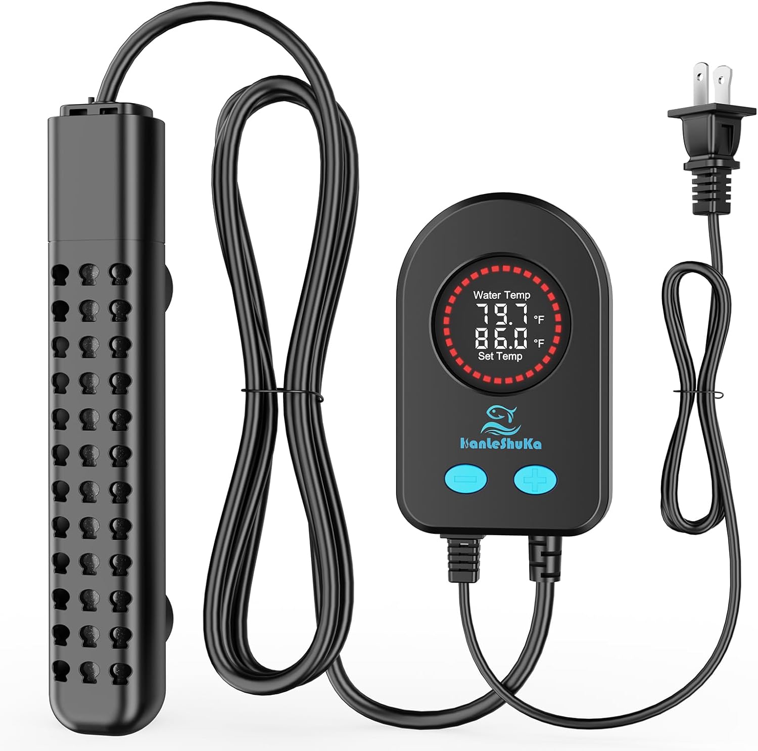 Submersible Aquarium Heater 100W/200W/300W/500W, Fish Tank Heater with high-Temperature Protection and Turtle Tank Heater with Automatic Power-Off When Leaving seawater or Freshwater