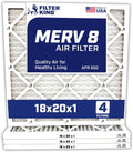 Filter King 18x20x1 Air Filter | 4-PACK | Carbon MERV 8 HVAC Pleated A/C Furnace Filters | MADE IN USA | Actual Size: 17.5 x 19.5 x .75"