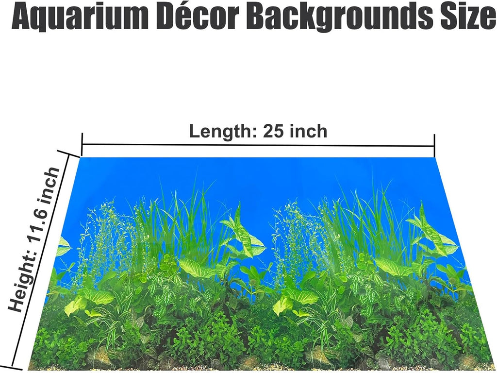Fish Backgrounds Paper Double Sides Undersea Aquarium Background Poster Colorful Sea Anemone Fish Tank Background Sticker Decorations 12"x 25"