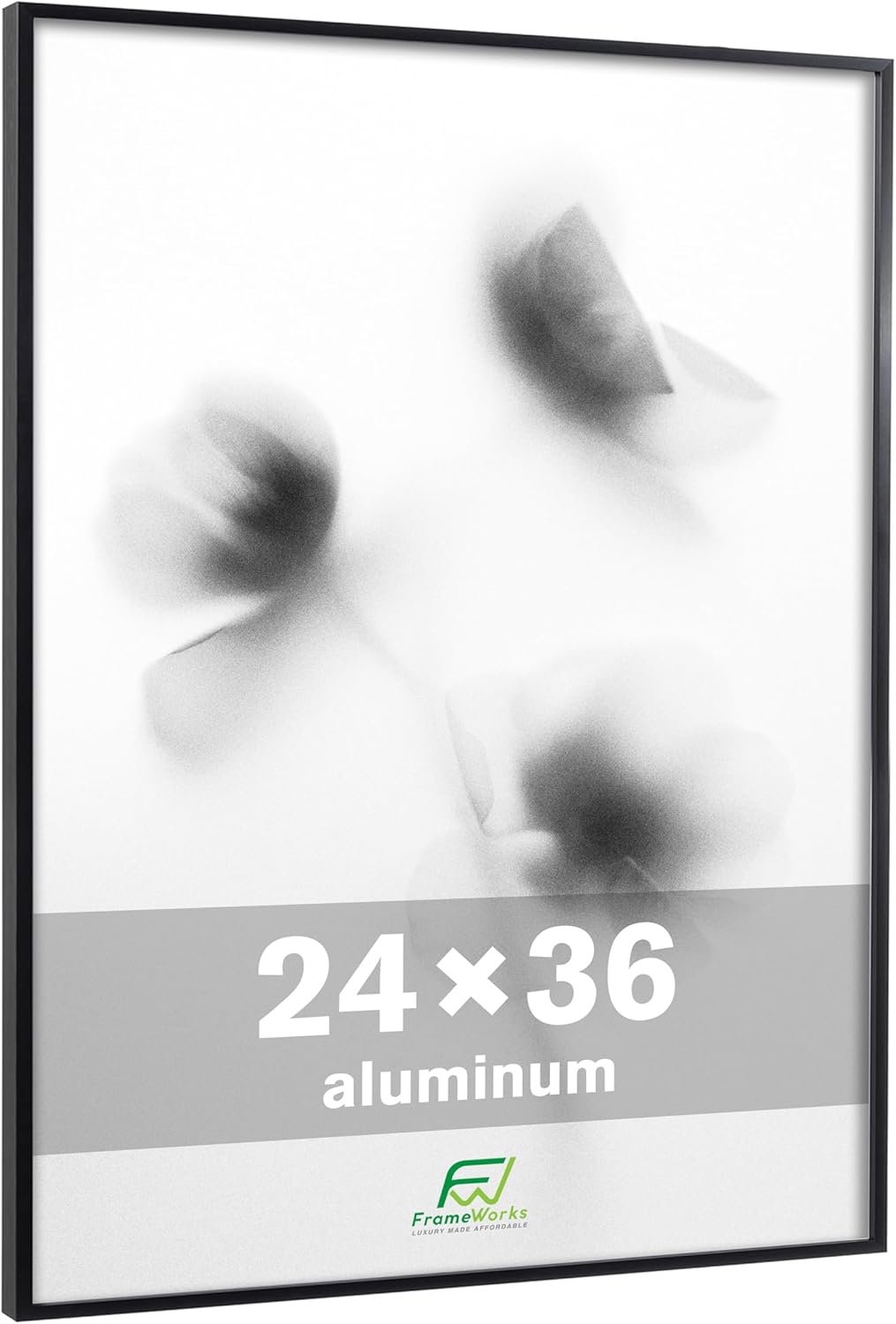 FrameWorks 24x36 Brushed Aluminum Poster Frames – Modern Brushed Metal Design w/Shatterproof Plexiglass, Perfect for Posters, Artwork, Paintings, Wall Displays – Home or Office Decor, Black - 3 Pack