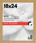 Americanflat 18x24 Poster Frame with Polished Plexiglass - Wide Picture Frames Made of Engineered Wood for Vertical or Horizontal Wall Display - Epic Collection - Dark Oak