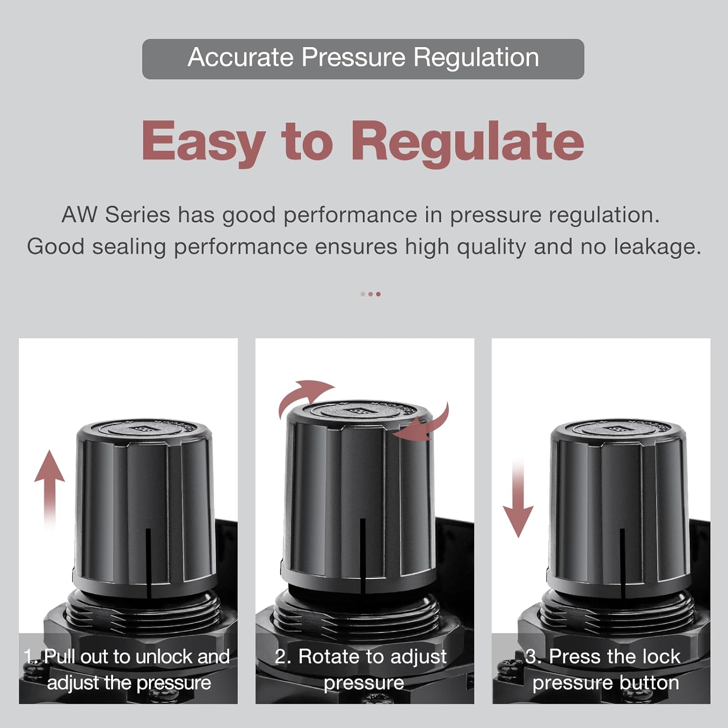 SNS Compressed Air Filter Regulator Piggyback Combo 1/4”NPT- Semi-auto Drain, Bracket, Gauge Poly Bowl AW2000-N02A