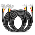 Nilight 2PCS 16AWG 10Feet Wiring Harness Extension for 6Modes Amber White Light Bar Strobe Play and Plug 3-Wires, 2 Years Warranty,Black