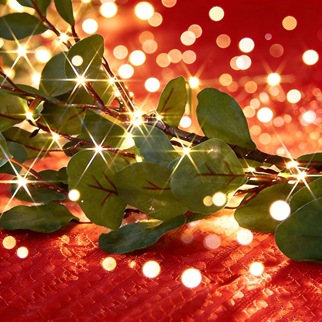 6FT - 2Pack Twinkling Tree Fairy Light Olive Vine Garland,Lighted Olive Tree,Cozy Home Decor,Pre-Lit Lighted Artificial Olive Garland with Timer for Christmas Decorations (Olive Garland, 1)