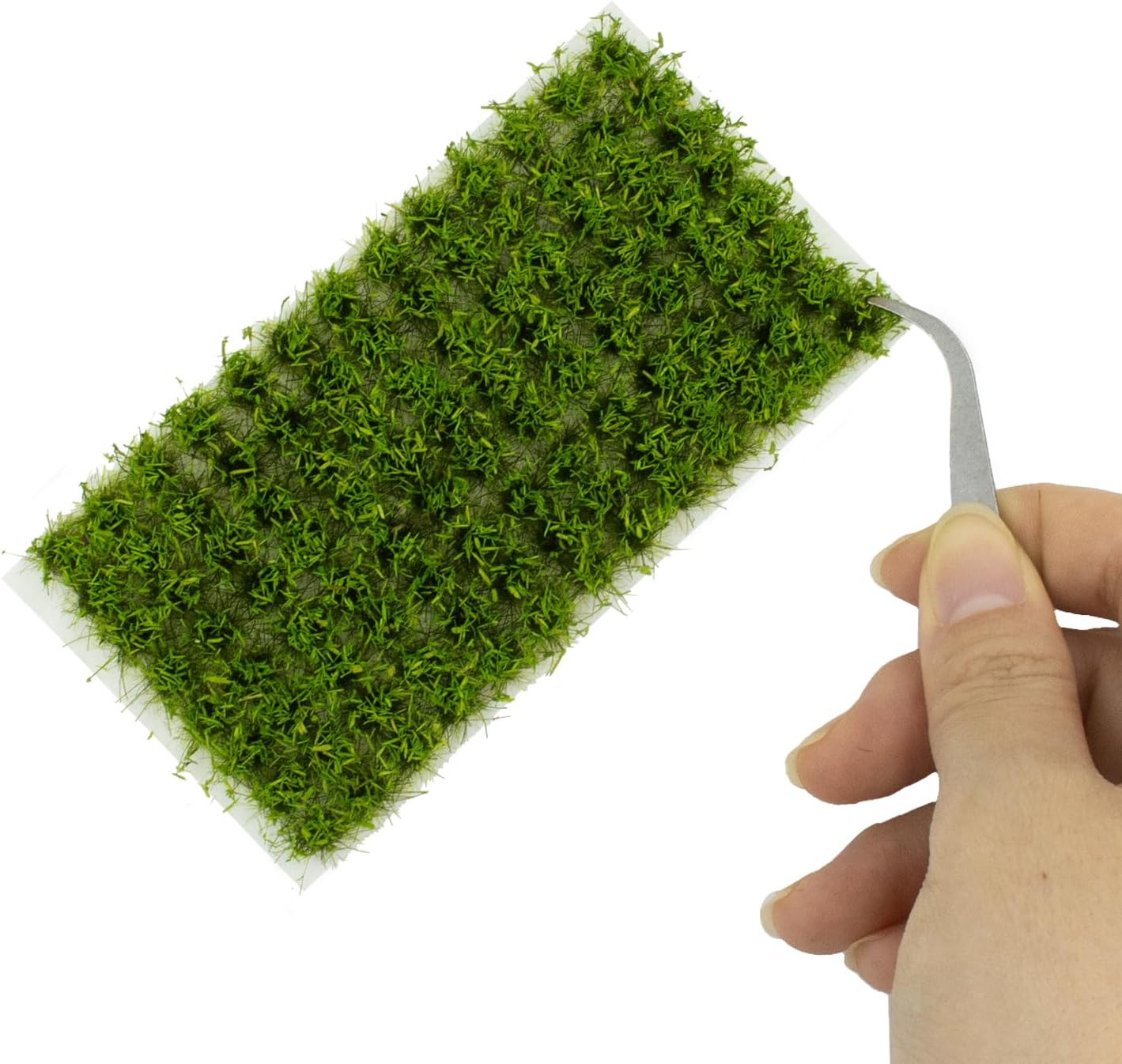 Warmtree 104 Pcs Static Grass Tuft Model Grass Tufts Railway Artificial Grass Miniature War Gaming Terrain DIY Model Railroad Scenery War Gaming Scenery (Dark Green Granular)