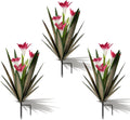 Homight Metal Agave Plant Outdoor Decoration Lily Mexican Yard Art Garden Gift Home Decor Hand Painted Metal Agave Garden Yard Statue, Outdoor Lawn Ornaments(3 Big Red Lilies)
