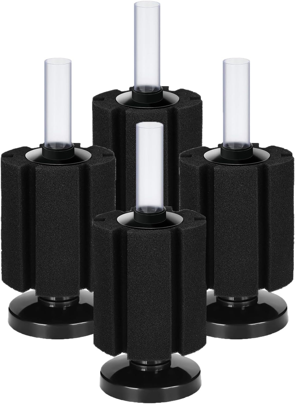 AQUANEAT Aquarium Sponge Filter Breeding Fry Betta Shrimp Nano Fish Tank 4pcs (M Large up to 50Gal)