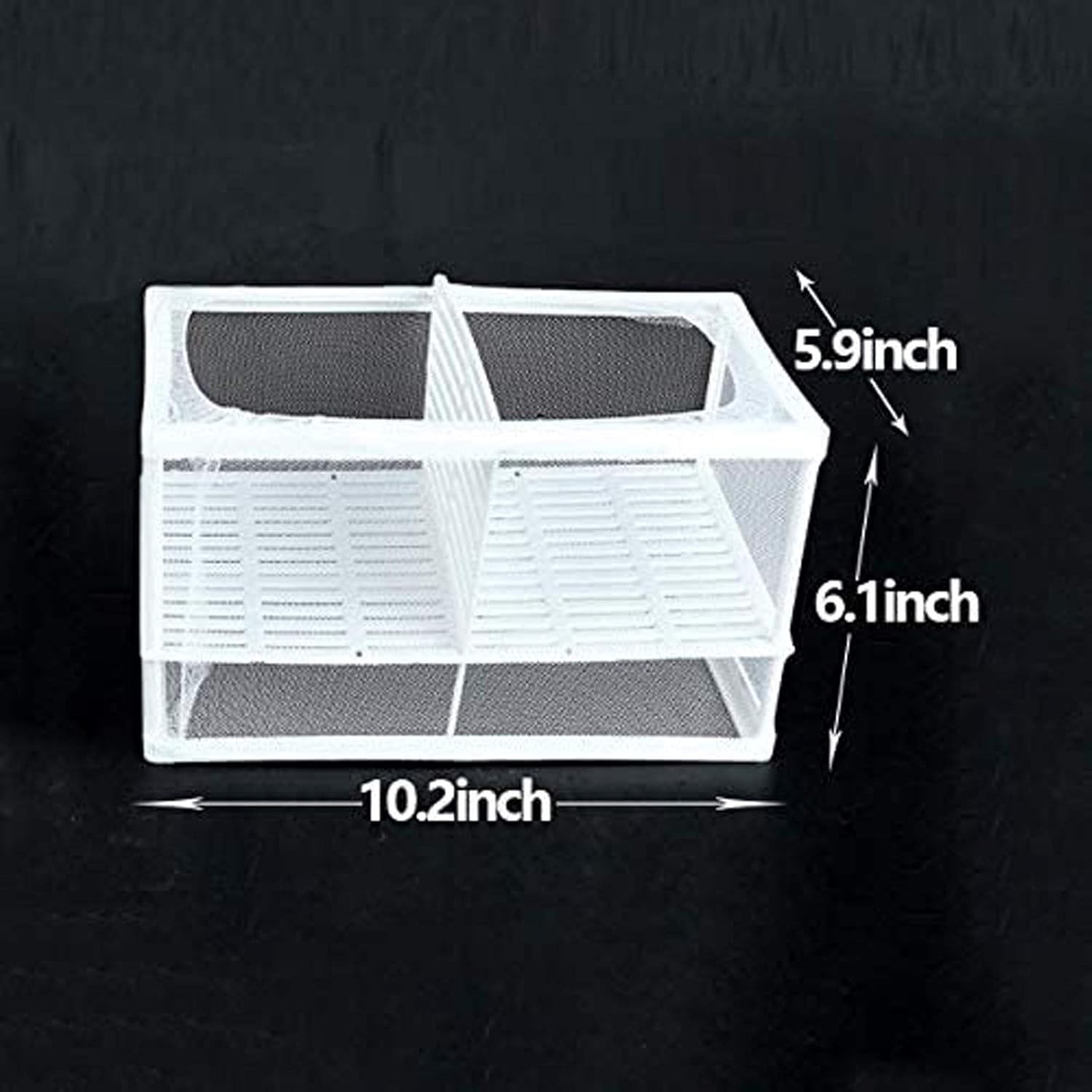 Still Awake Aquarium Fish Breeder Box, Hatching Box, Juvenile Fish Spawning Incubator, Water Isolation Net Hatcher, Nylon Mesh Fish Fry Hatchery Breeder Box Separation Net（White 3 Rooms L）