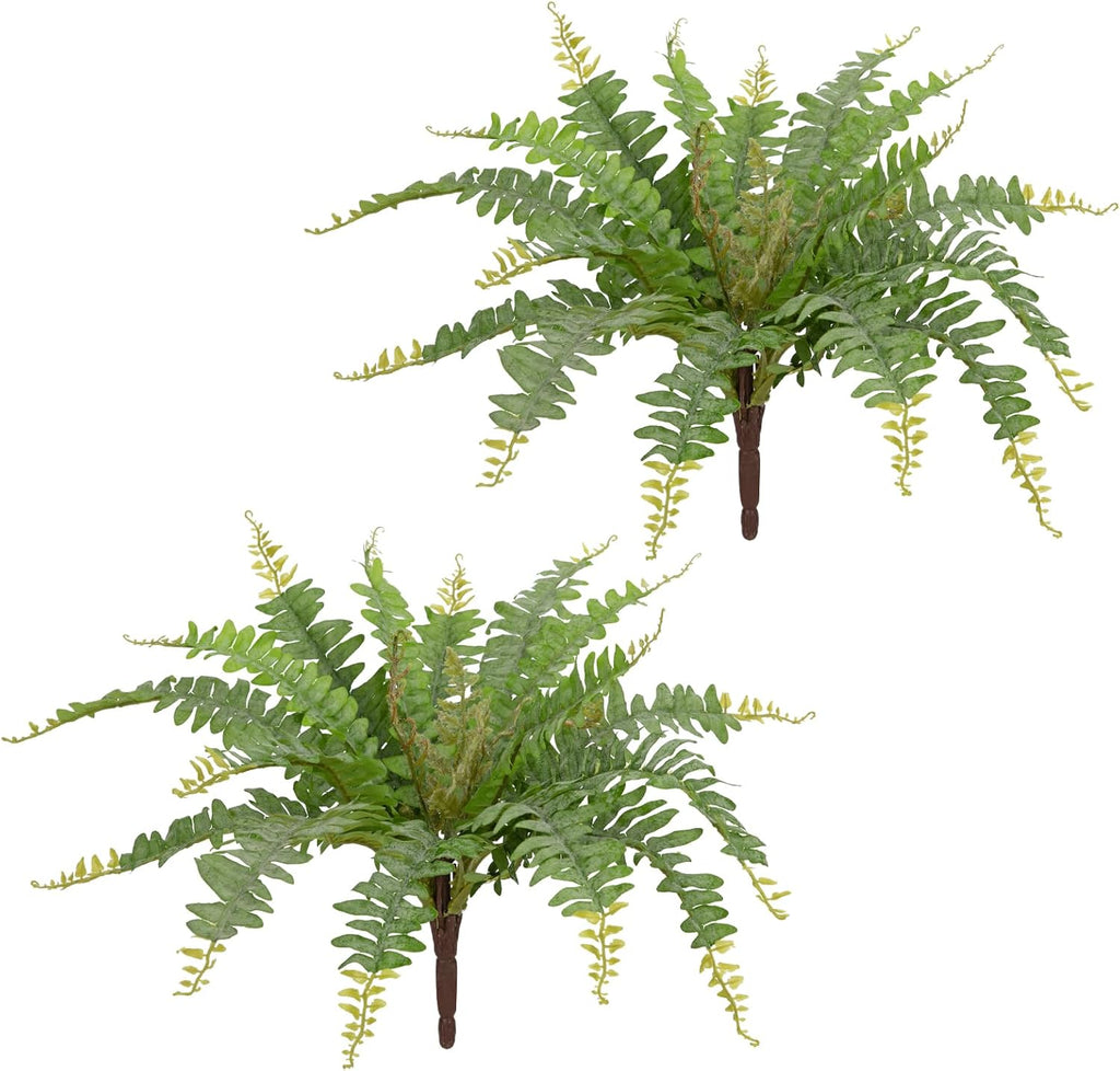 Ferns Artificial Plants 2pcs Faux Ferns for Outdoor Planter Large Fake Ferns Look Real Artificial Ferns with 42 Fronds Hanging Boston Fern Fake Plant Shrubs for Home Farmhouse Garden Porch Decor