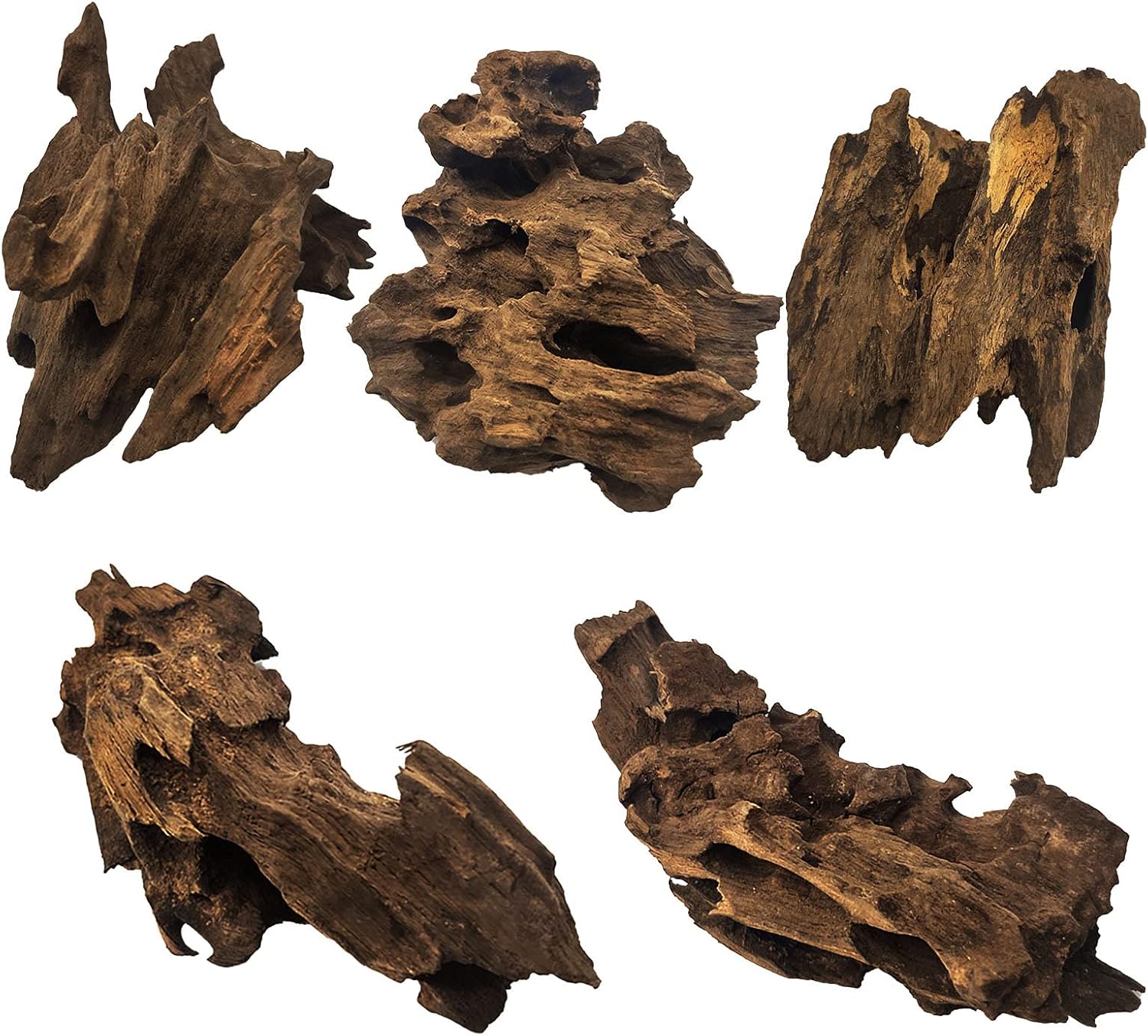Hamiledyi Natural Driftwood for Aquarium Decor Sinkable Reptile Wood Branches Fish Tank Log Habitat Decorations Terrarium Ornament Assorted
