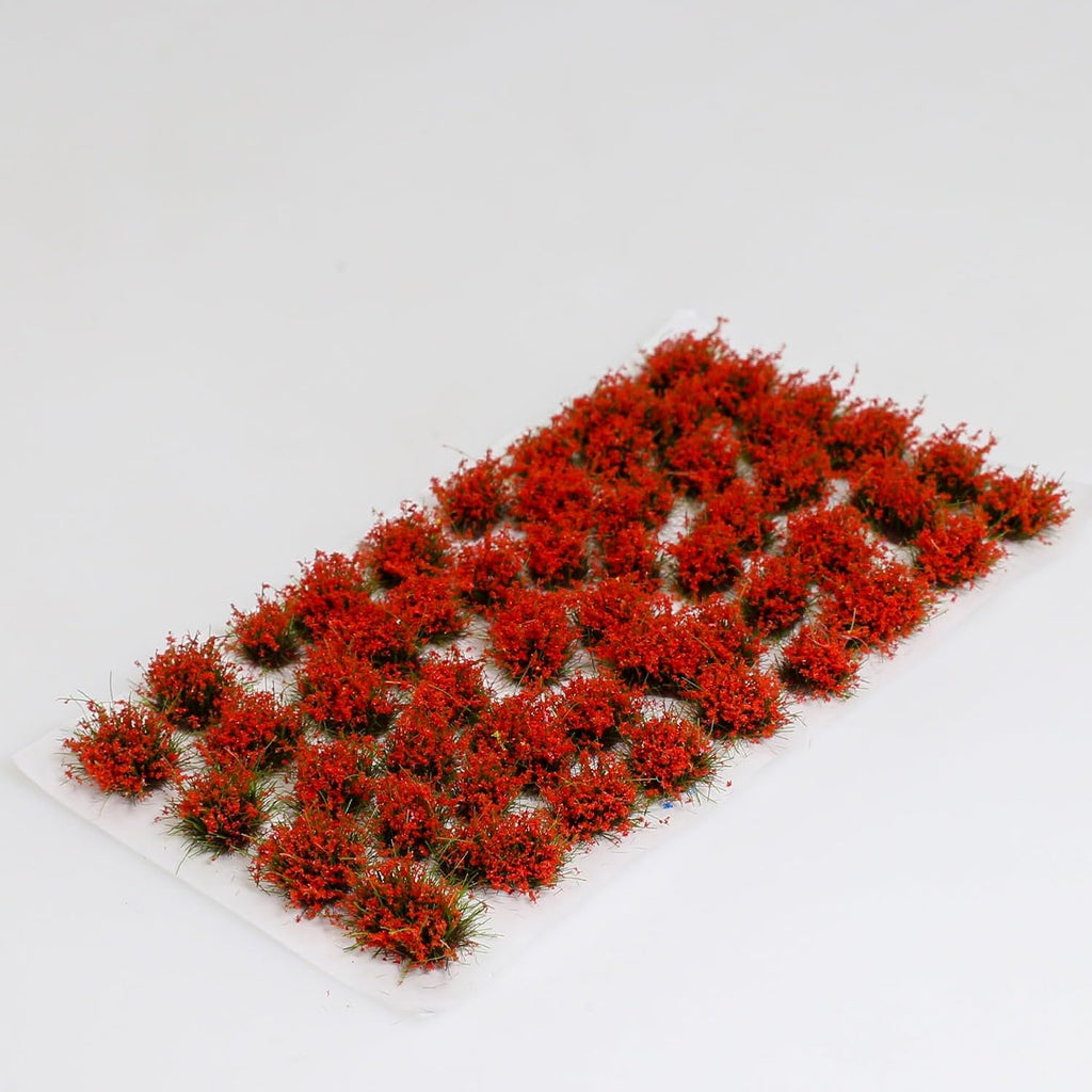 53-Piece 12mm Tall Diorama-Flowers-Grass Irregular Flower Clusters-Flame Red Static-Grass for Model-Train-Scener Wargaming-Terrain ，Dioramas & DIY Crafts