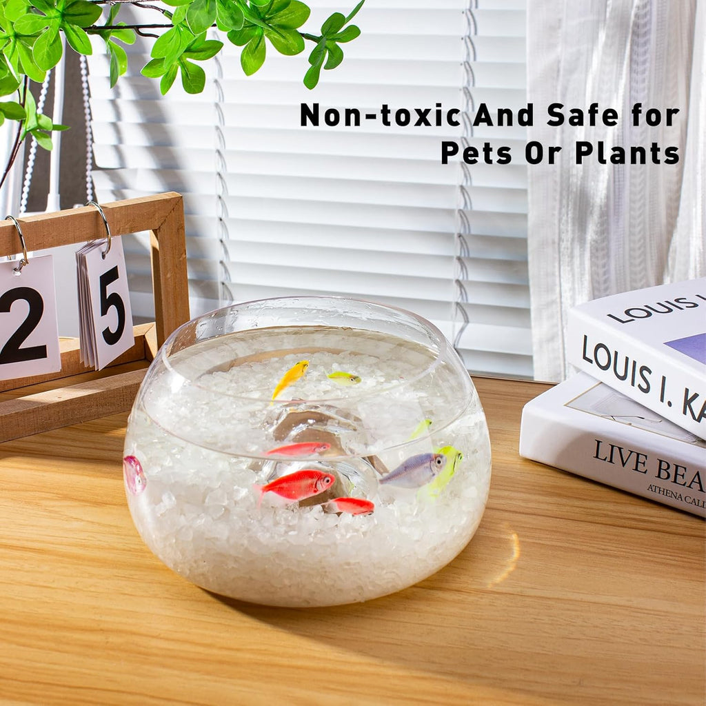 Small Clear Quartz Crystal Chips Aquarium Gravel Rocks Pebbles 3 Lb, Irregular Shaped Fish Tank Rocks Landscaping Stones Pebbles for Vase Fillers, Aquarium and Home Decoration, 3-5mm