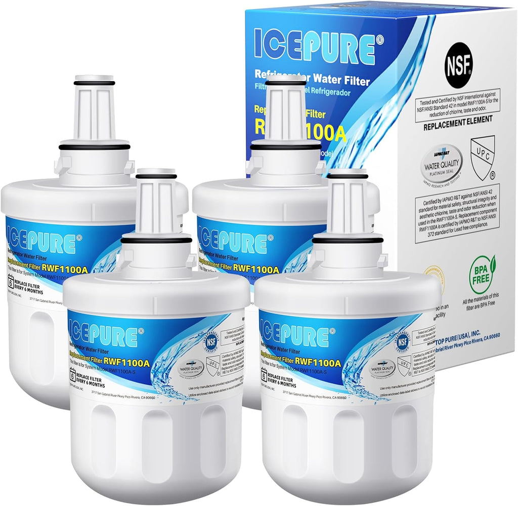 ICEPURE DA29-00003G Refrigerator Water Filter Replacement for Samsung DA29-00003G, DA29-00003B, RSG257AARS, RFG237AARS, Aqua-Pure Plus, HAFCU1, RFG297AARS, RS22HDHPNSR, WSS-1, RWF1100A, 4PACK