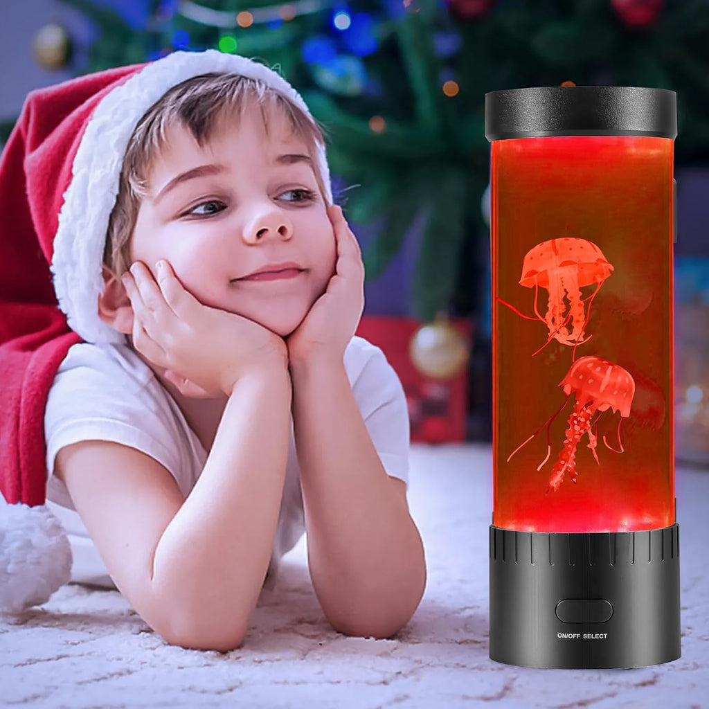 Jellyfish Lamp with Realistic Movement – 2 Lifelike Jellyfish, 16-Color LED Night Light, Lava Lamp Effect & Water-Powered Aquarium Decor for Bedroom, Office, Kids Room – Easy Setup, Whisper-Quiet