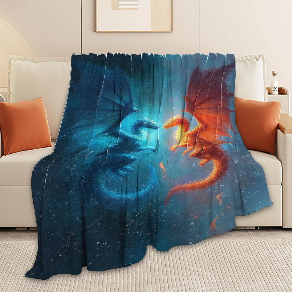 Dragon Throw Blanket Dragon Stuff Gifts for Kids Girls Boys Adults Women Men Soft Cozy Warm Plush Fluffy Fuzzy Fleece Blanket Decor 40''X50''