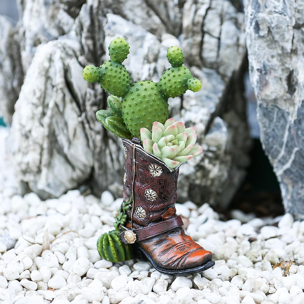 Cactus Resin Statue,Cactus Decor Accessory, Spring and Summer Home and Garden Decoration. Cute Cactus Statue Succulent Plants, Desk Figurines Cactus Gifts