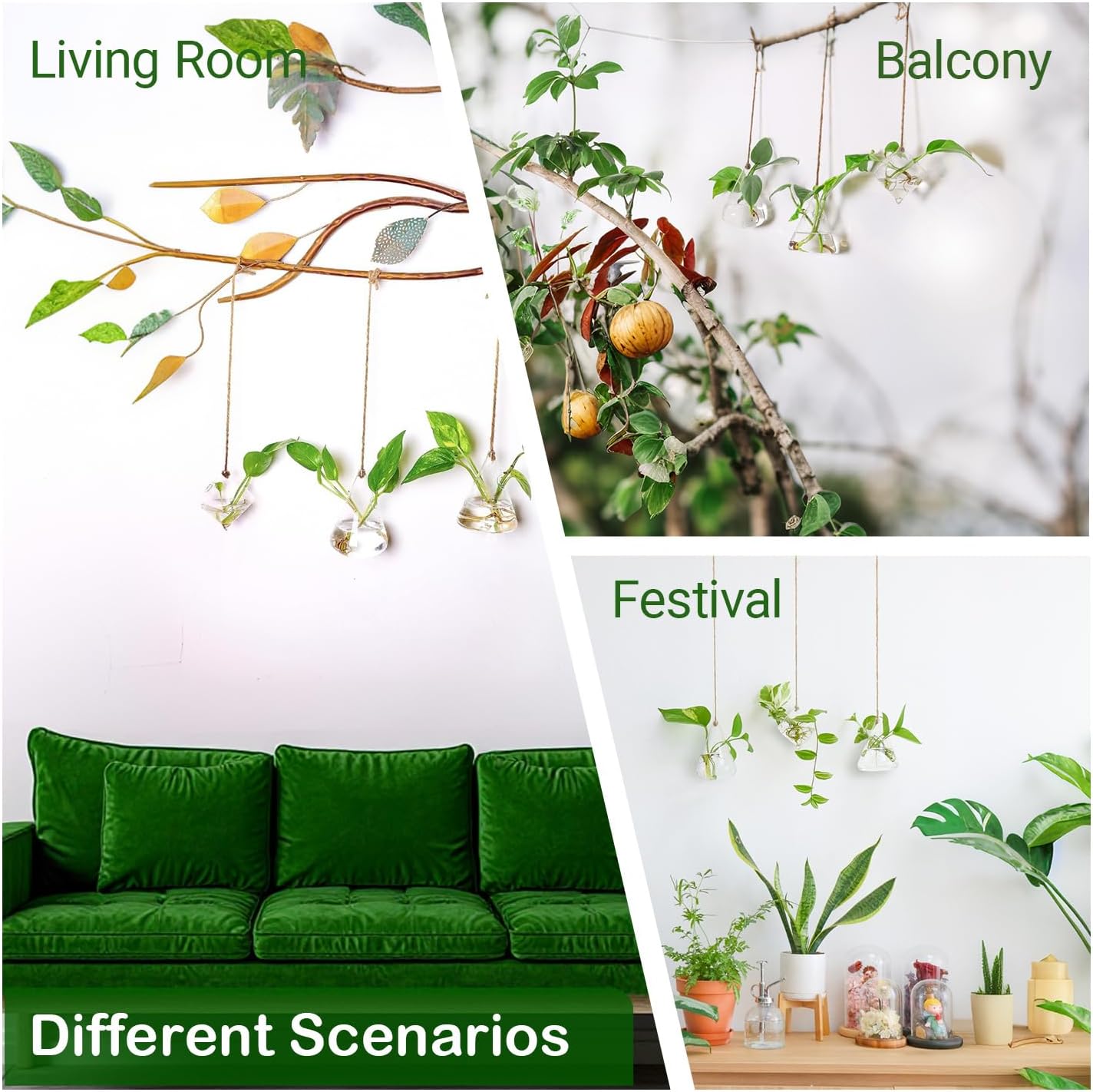 Propagation Station, Plants Terrarium, Plants Lover Gifts for Women,Plant Cutting Holder Home décor,Gifts for Women,House Warming New Home-3 Geometric Shape