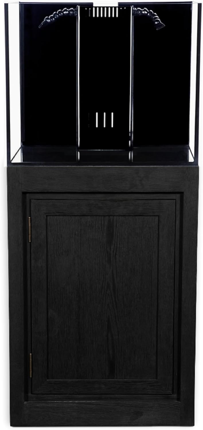 80G 80 Gallon Starfire Rimless SC Aquariums 32x24x24 12mm Pnp System with Black Wood Cabinet