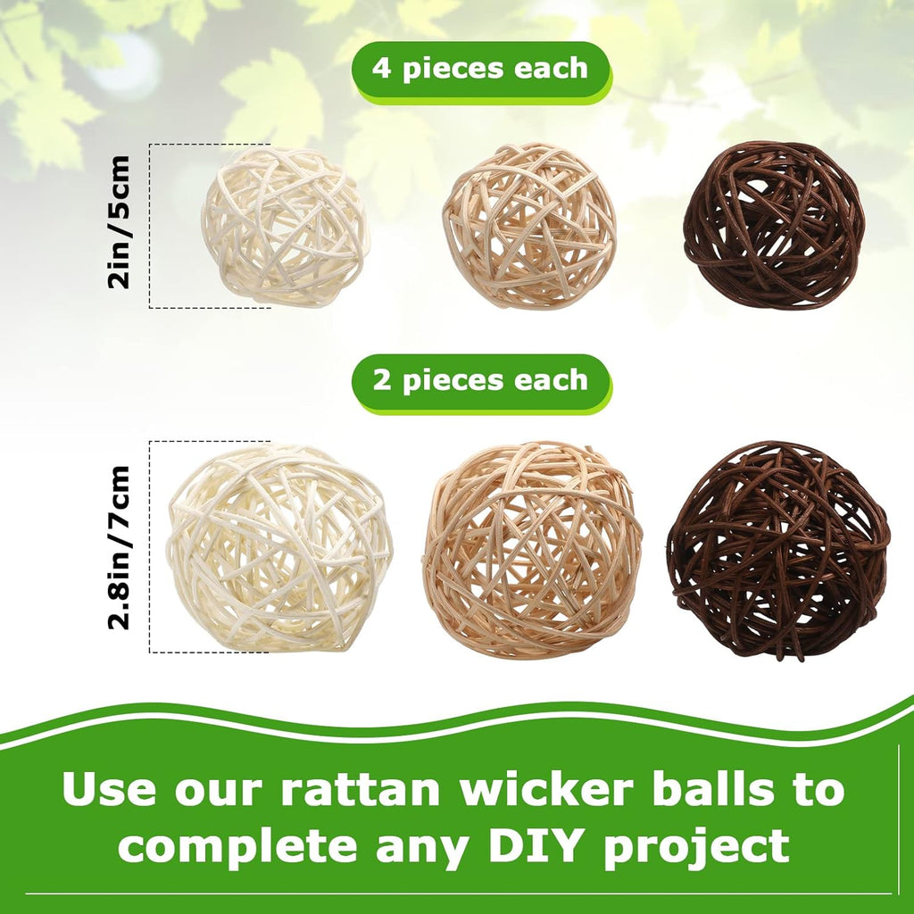 Yunsailing 36 Pcs Moss Decorative Balls for Centerpiece Bowls and Rattan Wicker Balls Handmade Moss Balls Orbs Moss Vase Filler for Garden Wedding Home Decoration