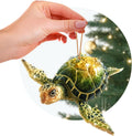 Christmas Ornaments - Home Decor - Unique Nautical Christmas Ornament Hand-painted Green Sea Turtle - Best for Tree Hanging, Bathroom Decorations, Stocking Stuffers, Scuba Lovers and Ocean Enthusiasts
