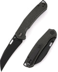 Folding Pocket Knife, 3.1" Stonewash Blade EDC Knife with Safety Liner Lock, Small Pocket Knife with Clip for Men, Sharp Camping Hiking Hunting Survival Knives