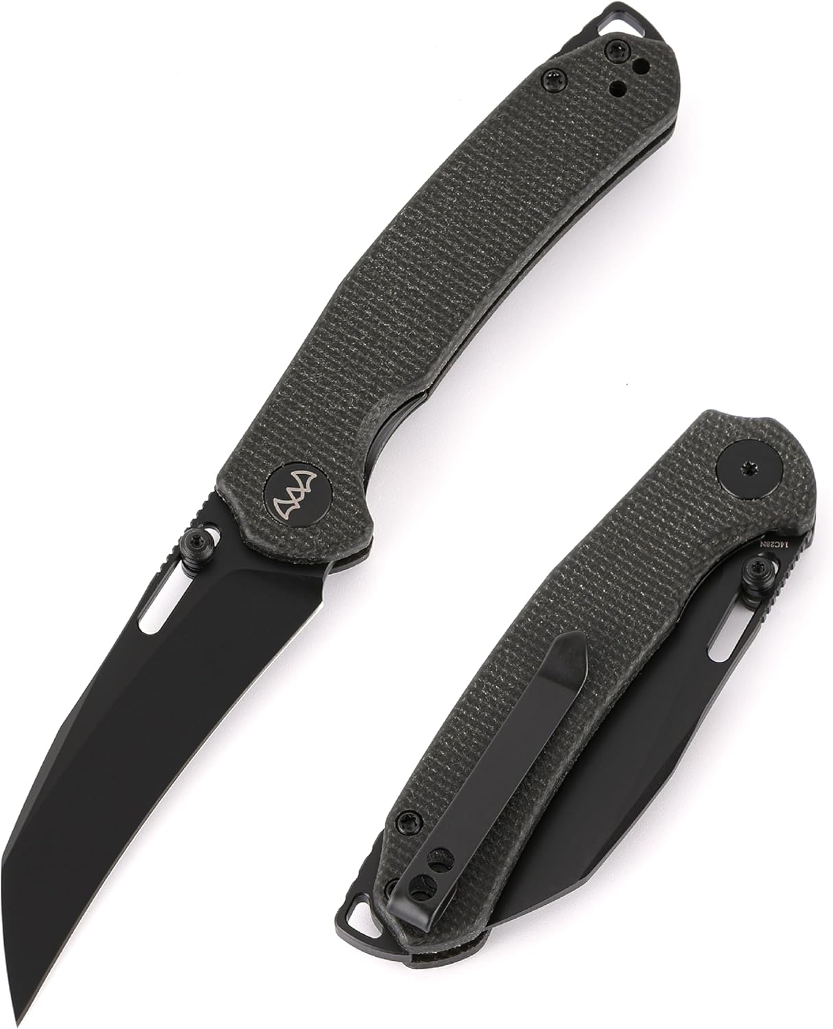 Folding Pocket Knife, 3.1" Stonewash Blade EDC Knife with Safety Liner Lock, Small Pocket Knife with Clip for Men, Sharp Camping Hiking Hunting Survival Knives