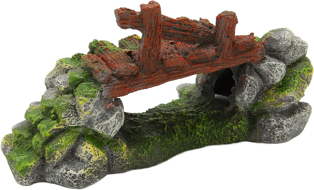 Fish Tank Arch Bridge Decoration Resin Hand Painted Space Saving Aquarium Decor for Fresh Salt Water Fish Tank 18x10x9cm