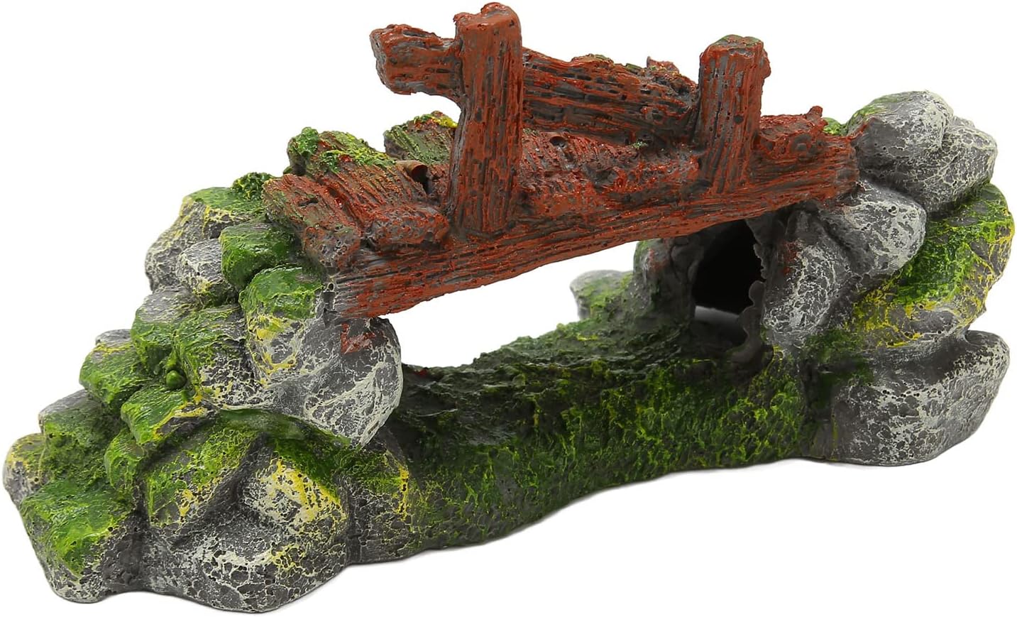 Fish Tank Arch Bridge Decoration Resin Hand Painted Space Saving Aquarium Decor for Fresh Salt Water Fish Tank 18x10x9cm