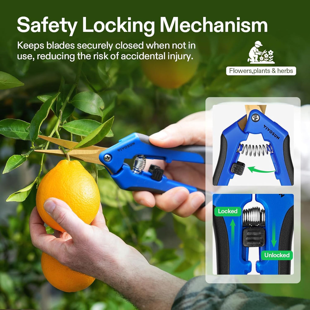 VIVOSUN 12-Pack 6.5 Inch Gardening Scissors Hand Pruner Pruning Shear with Titanium Coated Curved Precision Blades