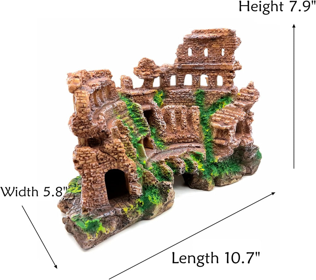 M2cbridge Antique Roman Column Ruins European Castle Aquarium Decorations Fish Tank Hideout Rocks (Roman Column Ruins)