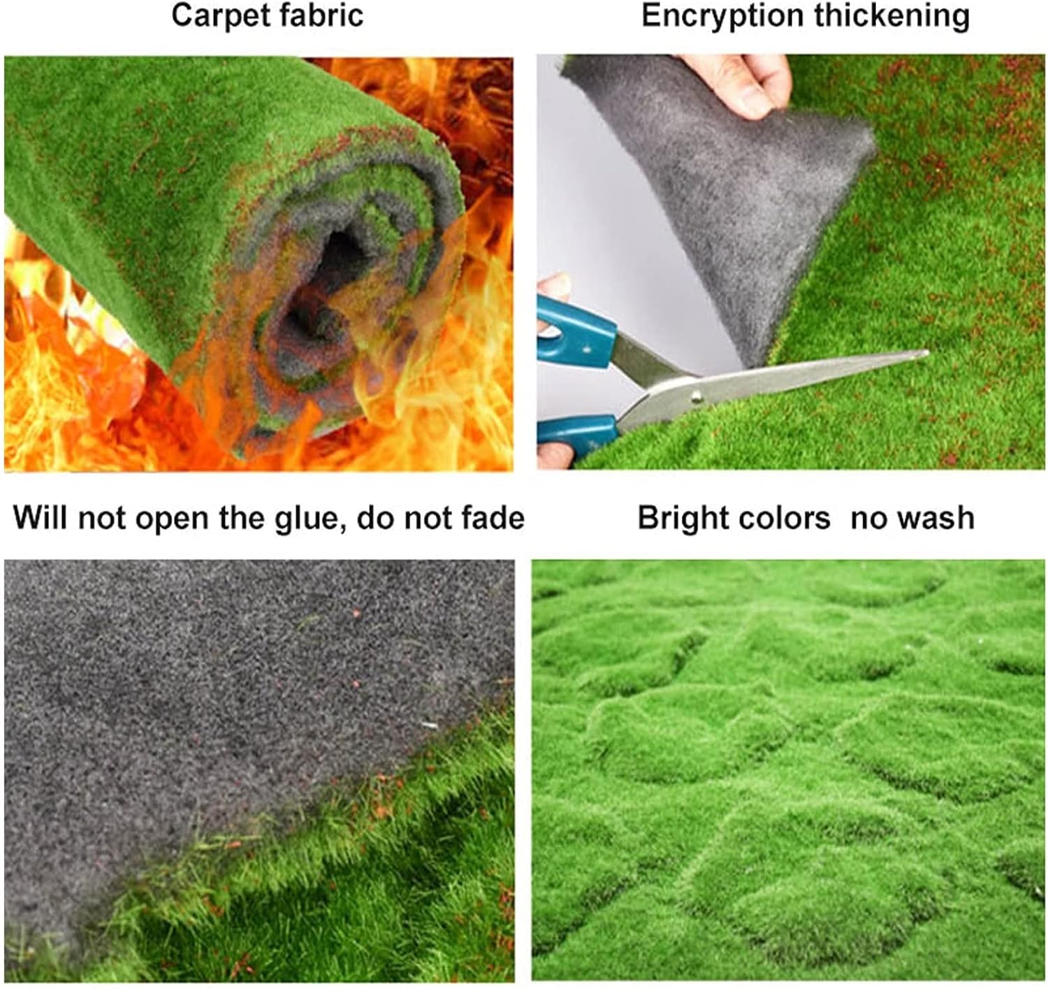 YIQIFLY Simulation Artificial Moss Mat Fake Grass Rug DIY Synthetic Turf Lawn Carpet for Wedding Home Backyard Balcony Indoor Outdoor Decor (Color : Green, Size : 1x1m(3.2x3.2ft))
