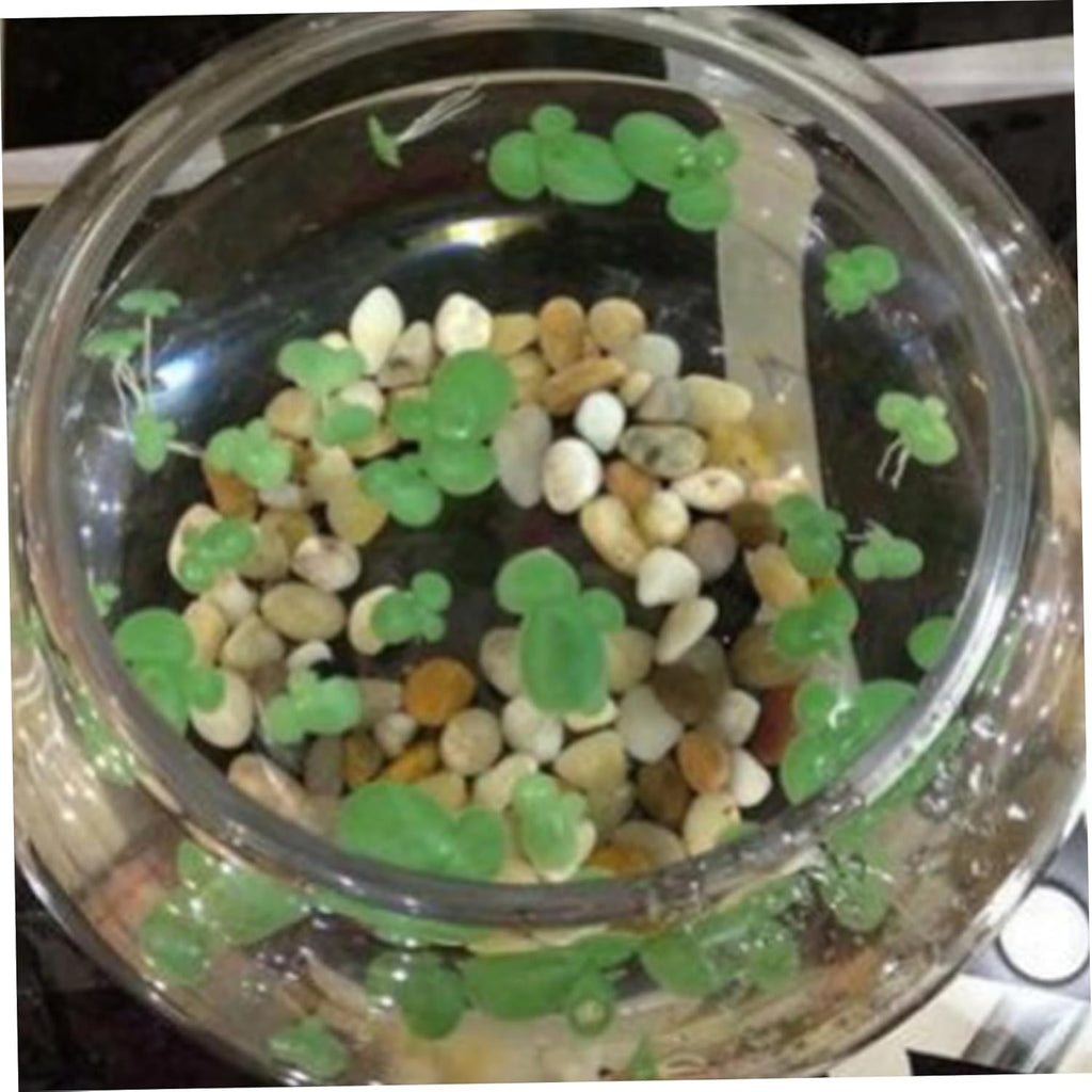 Floating Aquarium Plants, 18Pcs Lifelike Mini Green Duckweed with, 3 Sizes Plastic Floating Plants for Aquarium Fish Tank Decor for