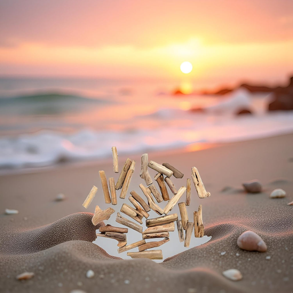 20 Pcs Natural Driftwood Pieces Branch Slices Craft Sticks Beach Decor for for DIY, Craft Sticks, Craft Supplies