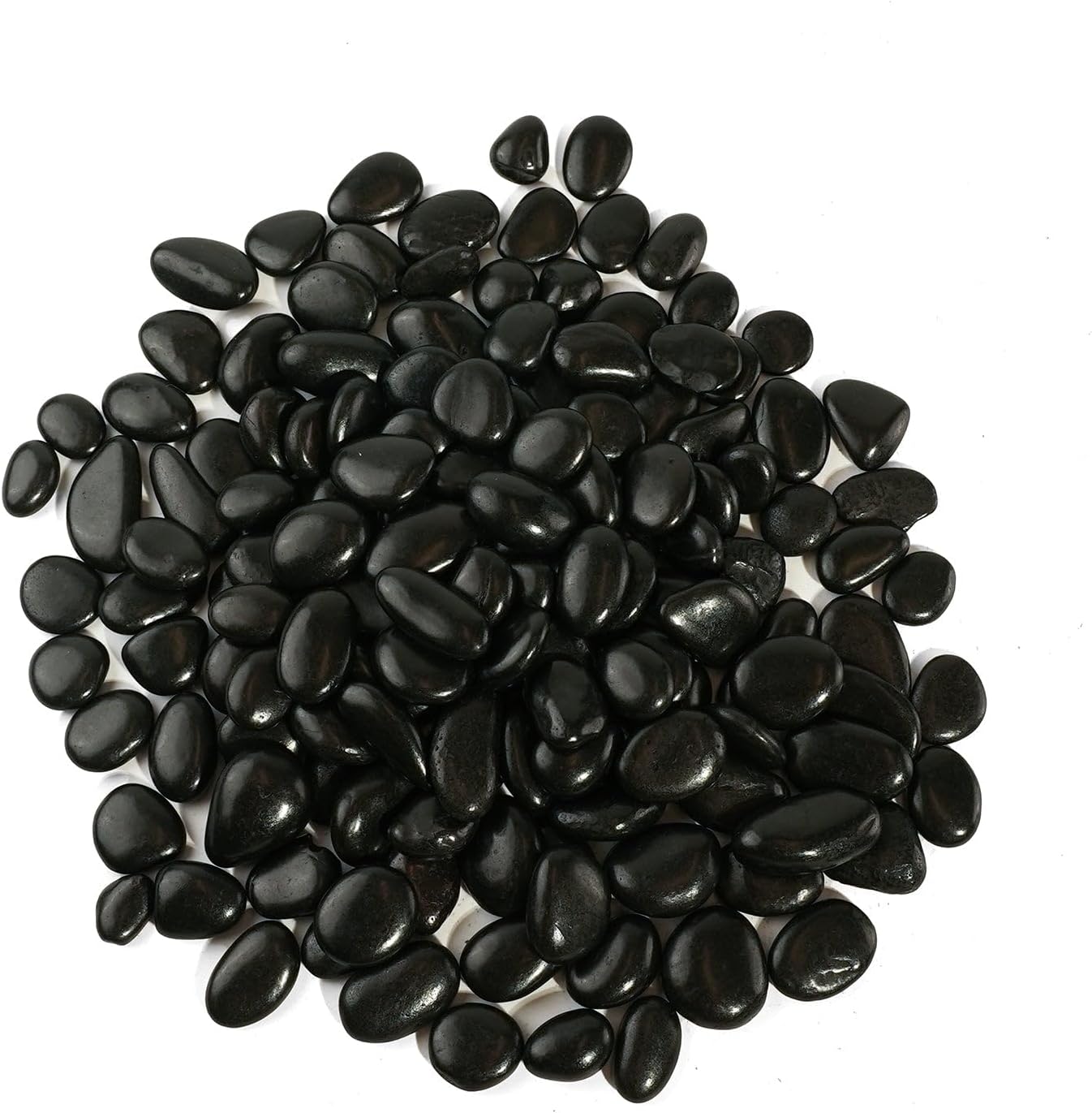 StoneCreek River Rocks, Decorative Garden Stones for Plant Landscaping, Polished Gravel Filler Pebbles for Home Decoration, Vases, Succulents, Flower Beds (6 LBS, Black, Medium)