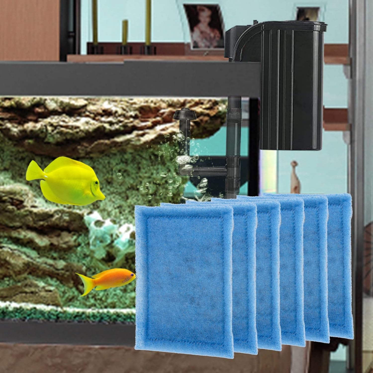 MEWTOGO 6 Pcs Aquarium Filter Replacement Cartridge Compatible with Aqua-Tech EZ-Change #2, Fish Tank Filters for 10-20 Power Filters