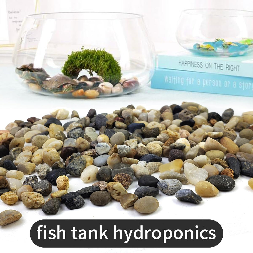 20LB Decorative River Rocks Gravel - 2/5" Mixed Color Gravel for Vase Filling, Flower Pot Paving. Gravel for Garden Decoration,Landscaping,Aquarium Aquascape Gravel, Fish Tanks Gravel(8-12MM)