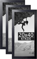 KTKDE 20x40 Poster Frame Black 3 Pack, Wooden Picture Frames with HD Plexiglass for Horizontal or Vertical Wall Mounting, Gallery Picture Frames and Art Prints Large Photo Frame