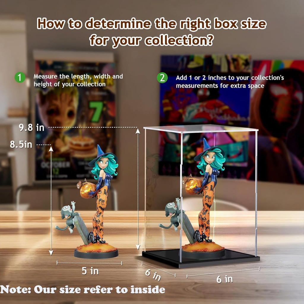 Clear Acrylic Display Case for Collectibles Assemble Doll Display Case Alternative Showcase for Lego Action Figures Model Statues Home Storage (8x8x12 inch; 20x20x30 cm)