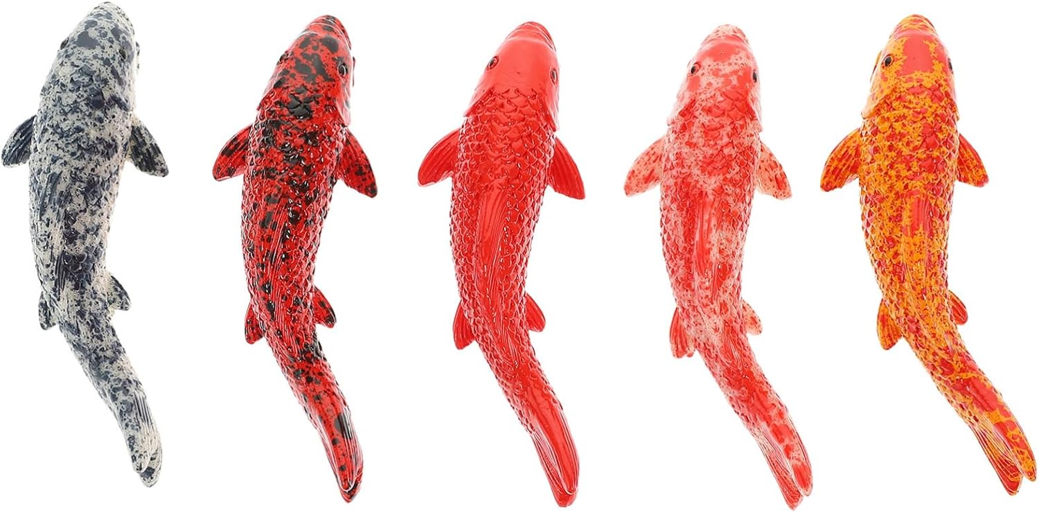 Veemoon 5PCS Fake Koi Fish,2.16Inch Mini Goldfish Figurines DIY Tank Decor for Aquarium Pond Fairy Garden Supplies
