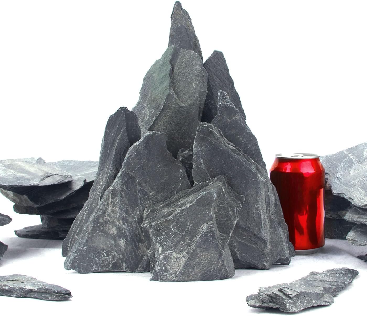 CFKJ [18 Pounds] Natural Slate Stone Rocks, 5 to 7 inch Slate Stone Rocks for Aquascaping, Aquariums, Terrariums, Amphibian Enclosures