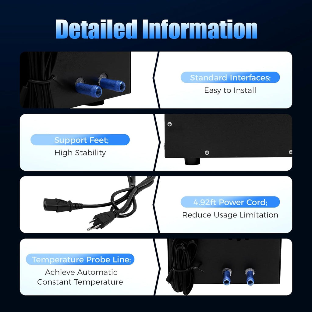 Aquarium Chiller, 60L Fish Tank Water Cooler, Temperature Adjustable, Aquarium Water Chiller for Home Fish Shrimp Breeding Aquaculture. (60L)