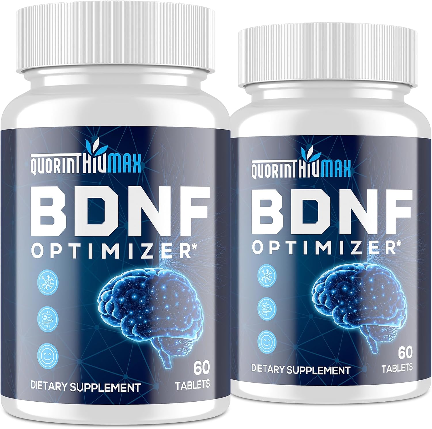 Nootropic Brain Supplement for Memory and Focus – BDNF Optimizer – Cognitive, Mental Clarity & Mood – High Absorption – Organic Lion's Mane, L-Theanine, Ginkgo Biloba & Alpha GPC–60 Tablets (2 Bottle)