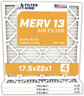 Filter King 17.5x22x1 Air Filter | 4-PACK | MERV 13 HVAC Pleated A/C Furnace Filter | MADE IN USA | Actual Size: 17.5 x 22 x .75"