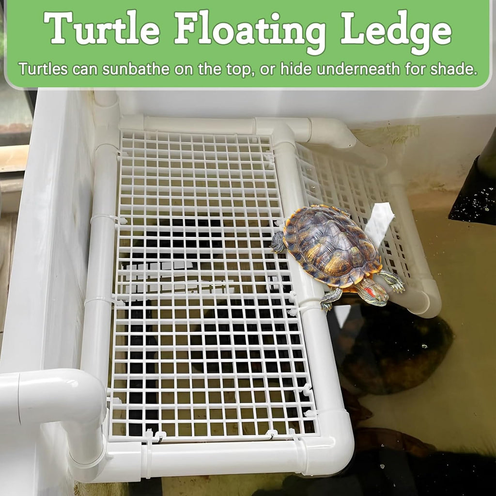 Fhiny Hanging Turtle Basking Platform, Plastic Turtle Dock Basking Area Reptile Floating Dock Climbing Ramp for Aquatic Turtles Tortoise Tank Accessories Decor for Lizard Gecko Hermit Crab