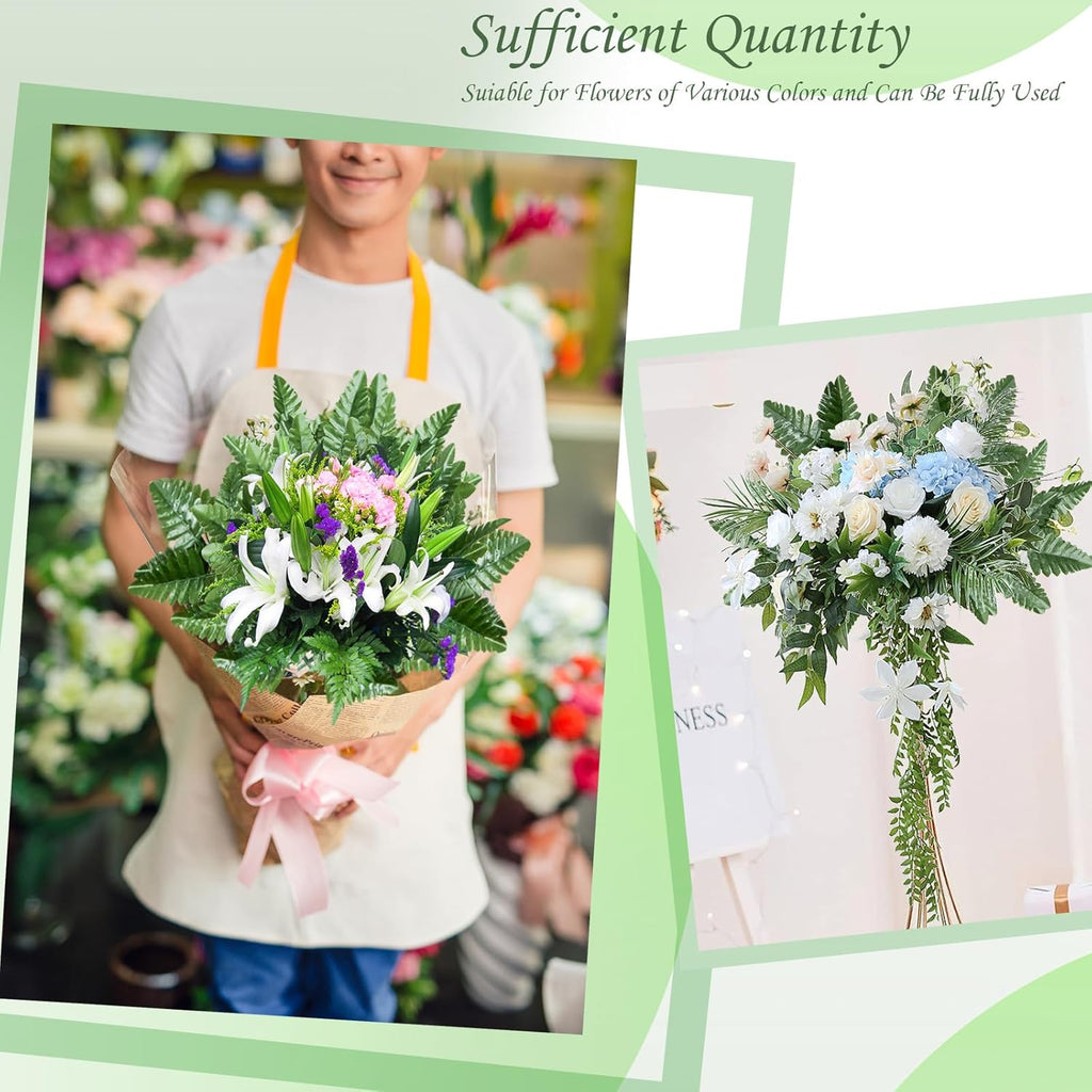 XONOR Artificial Silk Leaf Fern - Artificial Fern Leaves Stem Faux Greenery Plant for Cemetery Grave Headstone Wedding Home Garden Decoration (200Pcs, Dark Green)