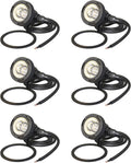 Low Voltage Pond Lights 6PK Landscape Lighting Submersible Light 2900K Warm White 5.4W 135 Lumens Underwter Lights Floodlight with 15FT Wire for Swimming Pool, Fountain, Pond