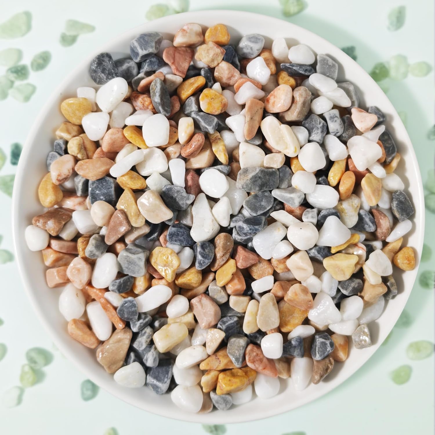 3Lb Pebbles for Indoor Plants,River Rocks for Succulent Plants,Aquarium Gravel,Decorative Stones Bonsai Garden Pebbles,Aquarium Rocks for Landscaping,Plants,Vase Fillers (Grey & White)